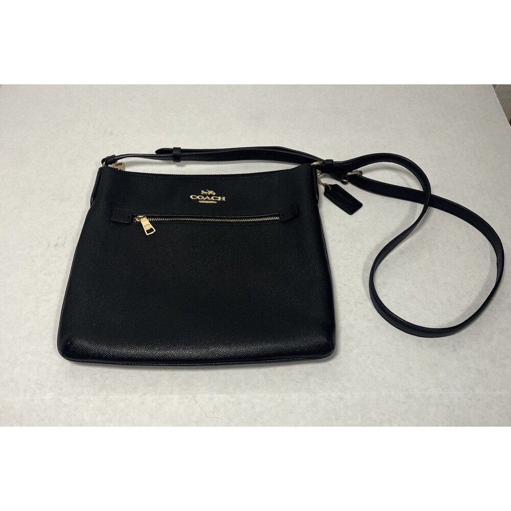 Coach Rowan File Bag Black Leather Crossbody – Excellent Condition